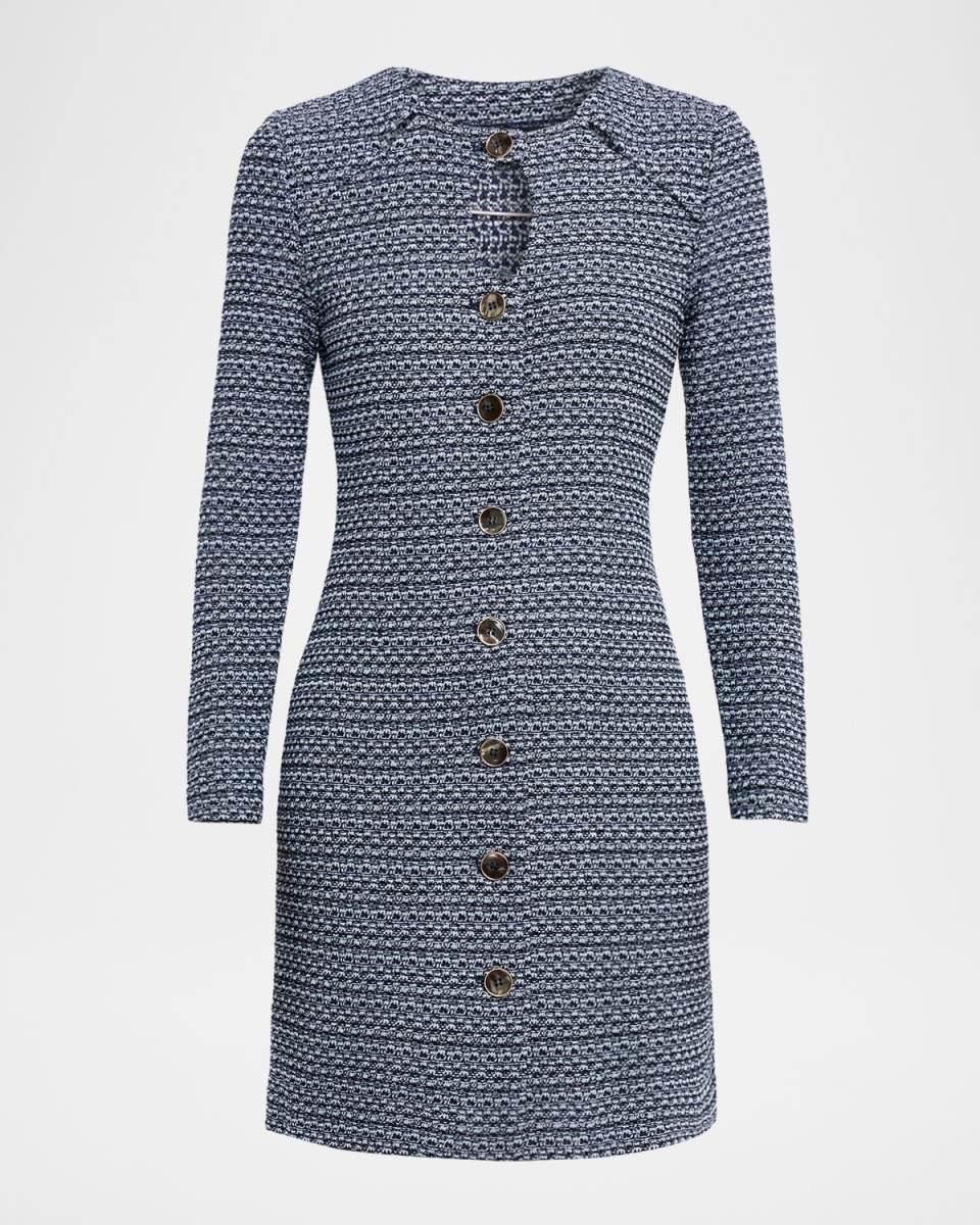 x Lani Lynn Cutout Button-Down Tweed Mini Dress